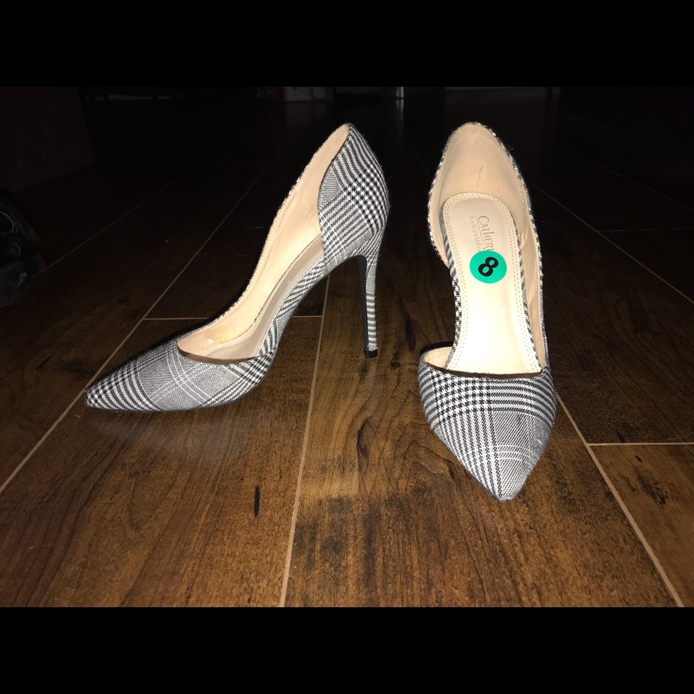 Plaid d’Orsay heels